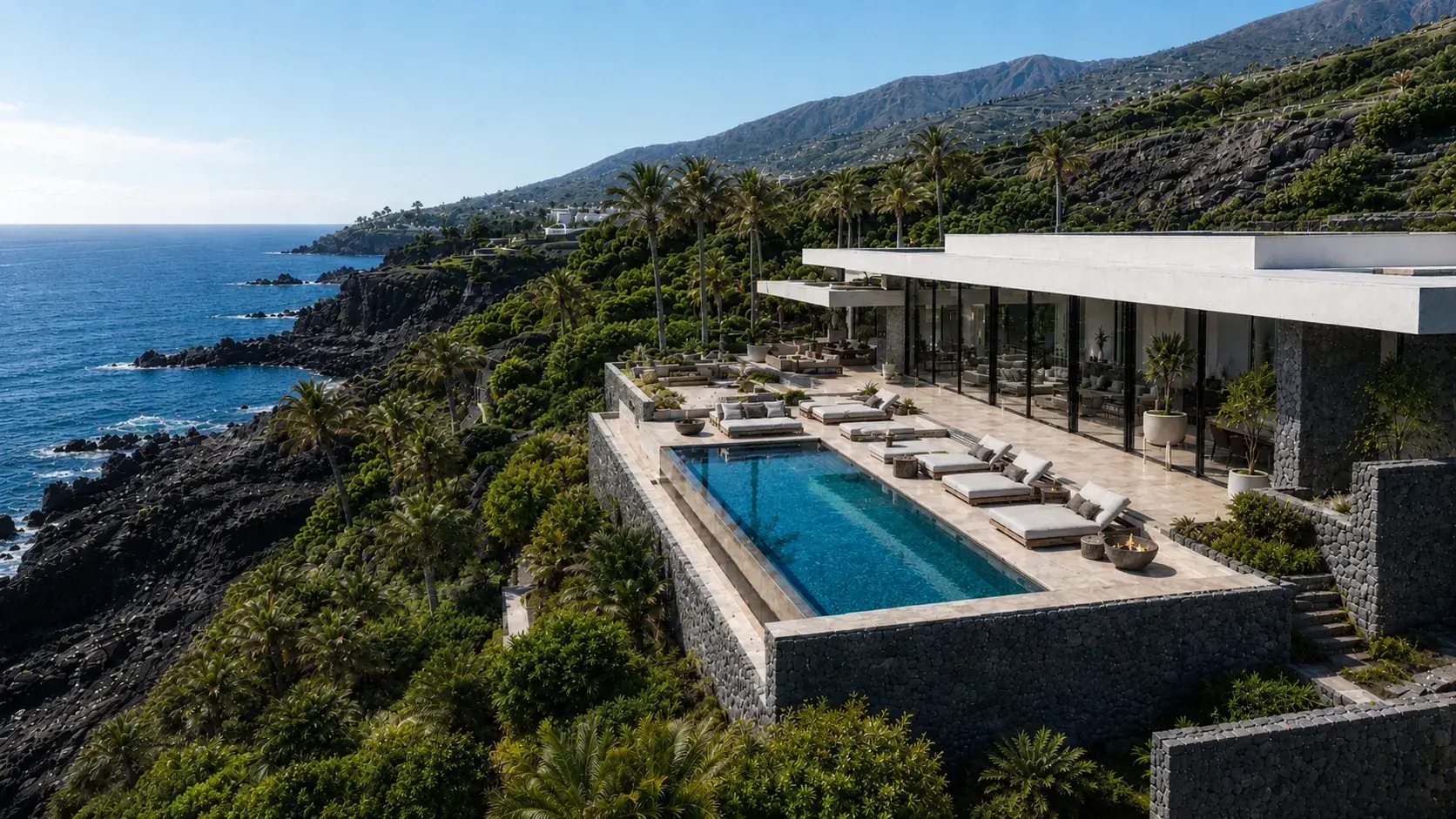Villa de luxe sur les hauteurs de Tenerife, face à l'océan Atlantique