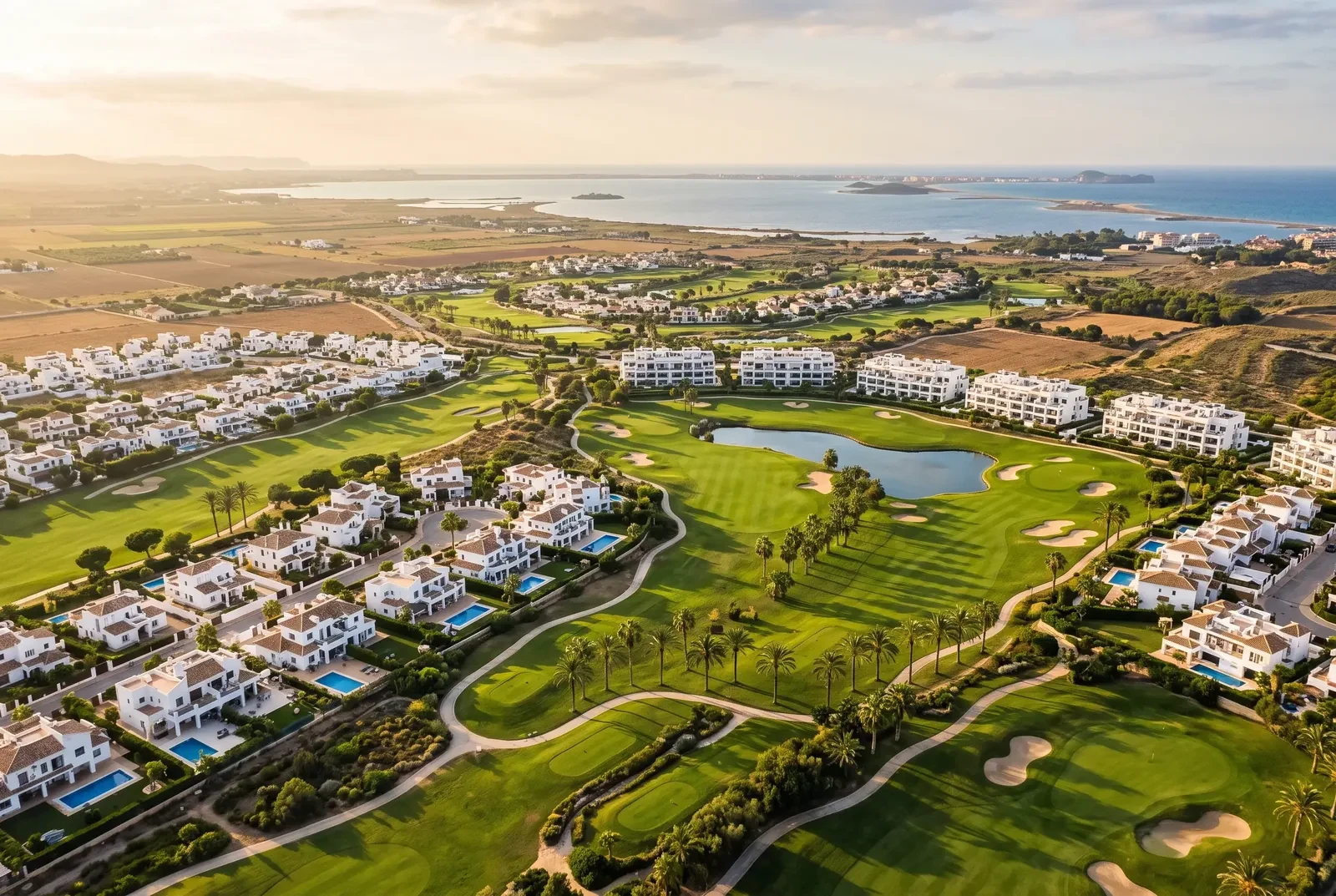 Les villas de golf de Torre-Pacheco face à la plaine du Mar Menor, Costa Cálida